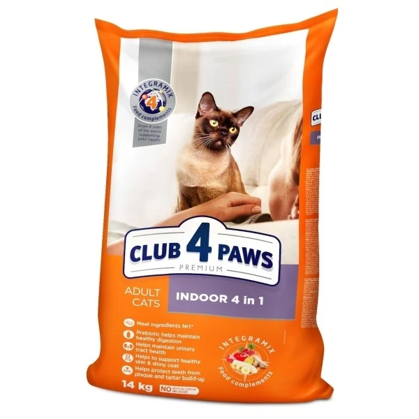 Hrana uscata pisici - Hrana uscata pentru pisici Club 4 Paws Indoor cu pui 14 kg
