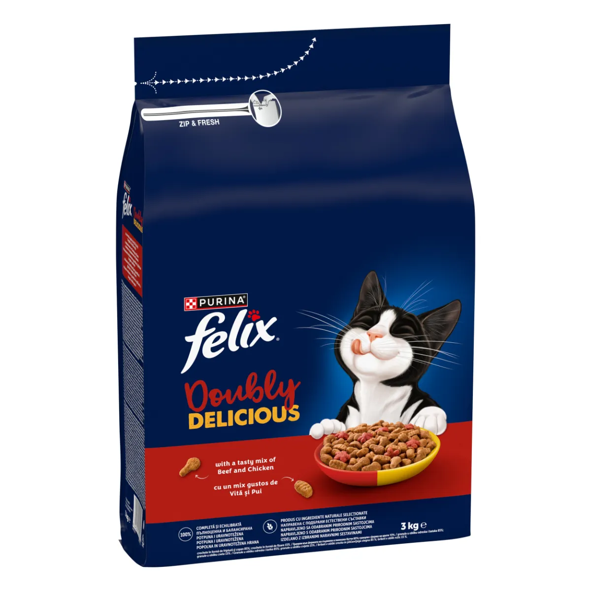 Pisici - Hrana uscata pentru pisici Felix Doubly Delicious cu vita & pui 3 kg