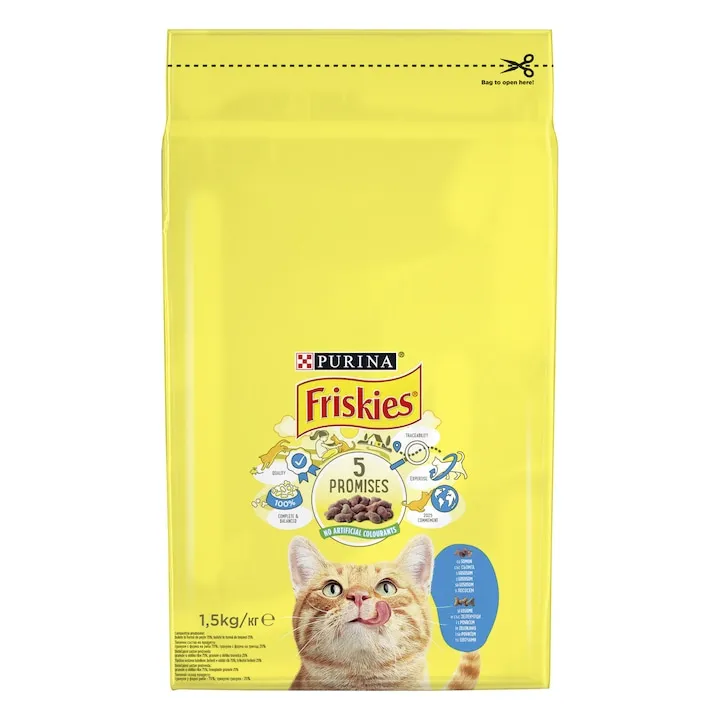 Pisica Adult - Hrana uscata pentru pisici Friskies Adult cu pui & legume 1,5 kg