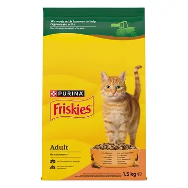 Hrana uscata pisici - Hrana uscata pentru pisici Friskies Adult cu pui & legume 1,5 kg