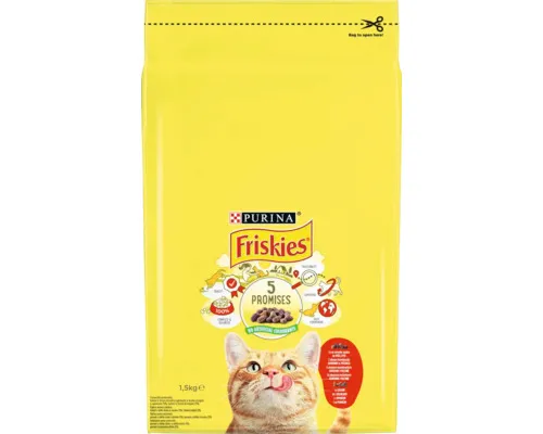 Pisici - Hrana uscata pentru pisici Friskies Adult cu vita & pui 1,5 kg