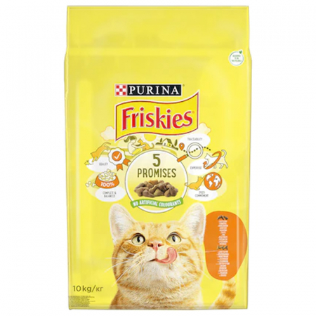 Pisica Adult - Hrana uscata pentru pisici Friskies cu pui & legume 10 kg