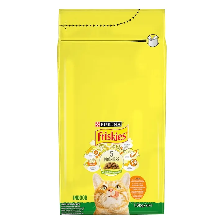 Pisici - Hrana uscata pentru pisici Friskies Indoor cu pui & legume 1,5 kg
