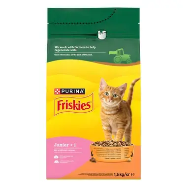 Pisica Junior - Hrana uscata pentru pisici Friskies Junior cu pui & legume 1,5 kg