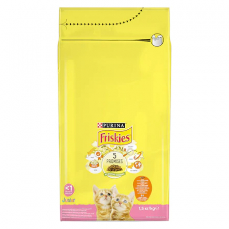 Pisica Junior - Hrana uscata pentru pisici Friskies Junior cu pui & legume 1,5 kg