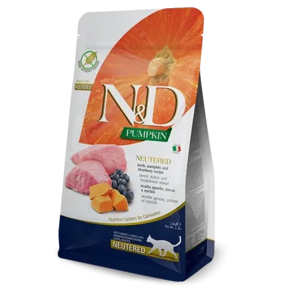 Pisici - Hrana uscata pentru pisici N&D Farmina Neutered cu miel & afine 1,5 kg