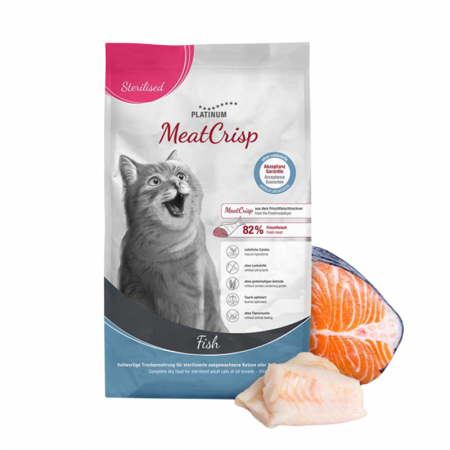 Pisica Sterilizata - Hrana uscata pentru pisici Platinum Meat Crisp Adult Sterilised cu peste 3 kg