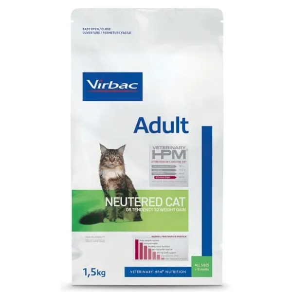Pisica Sterilizata - Hrana uscata pentru pisici Virbac HPM Adult Neutered 1,5 kg