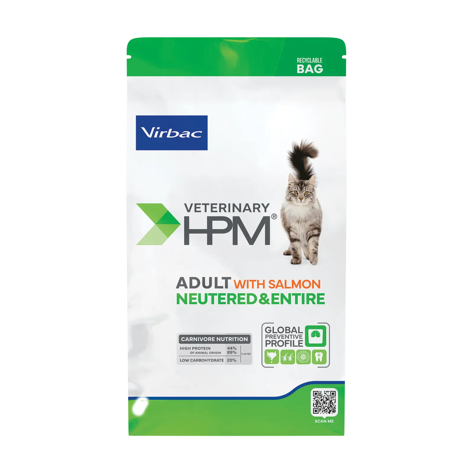 Pisica Adult - Hrana uscata pentru pisici Virbac HPM Adult Neutered & Entire cu somon 1,5 kg