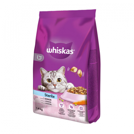 Hrana uscata pentru pisici Whiskas Sterile cu somon 1,4 kg [1]