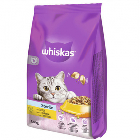Hrană uscată pentru pisici Whiskas Steril cu pui 1,4 kg [1]