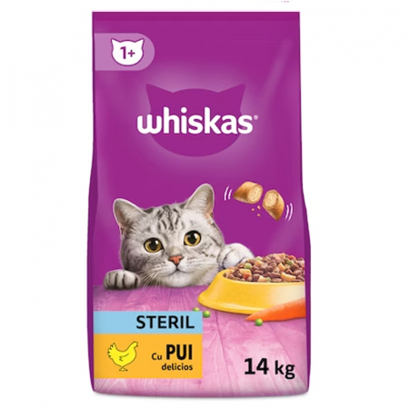 Pisica Sterilizata - Hrana uscata pentru pisici Whiskas Sterile cu pui 14 kg