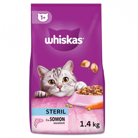 Hrana uscata pentru pisici Whiskas Sterile cu somon 1,4 kg [0]