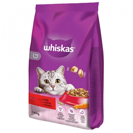 Hrana uscata pentru pisici Whiskas cu vita 1,4 kg [1]