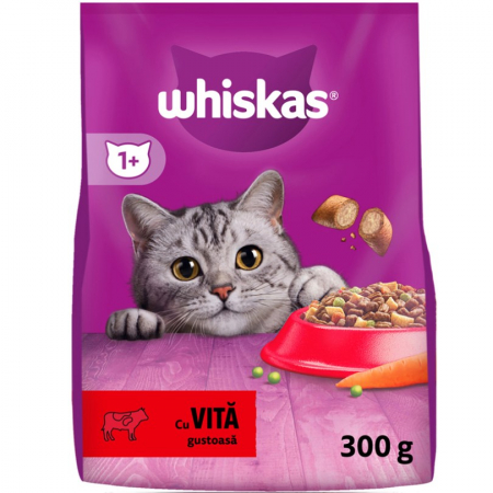 Hrana uscata pentru pisici Whiskas cu vita 300 gr [0]
