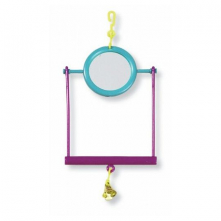 Jucarie leagan cu oglinda si clopotel pentru pasarile de colivie [1]