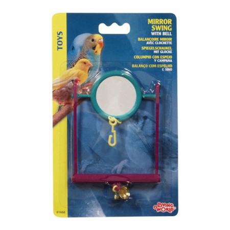 Jucarie leagan cu oglinda si clopotel pentru pasarile de colivie [0]