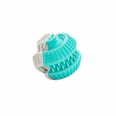 Jucarie pentru caini HipHop Dental Minge Bicolora cu aroma de menta 6 cm [0]