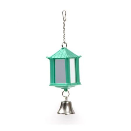 Jucarii pasari - Jucarie pentru pasari Casuta Oglinda & Clopotel 9,5 x 3,5 cm