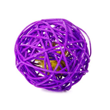 Jucarii - Jucarie pentru pisici Minge Violet & Clopotel 6 cm