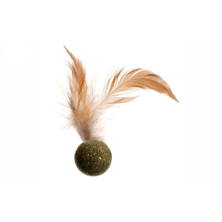Jucarii - Jucarie pentru pisici Petro Minge Catnip & Pene 3 cm