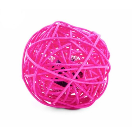 Pisici - Jucarie pentru pisici Petro Minge din ratan roz 6 cm