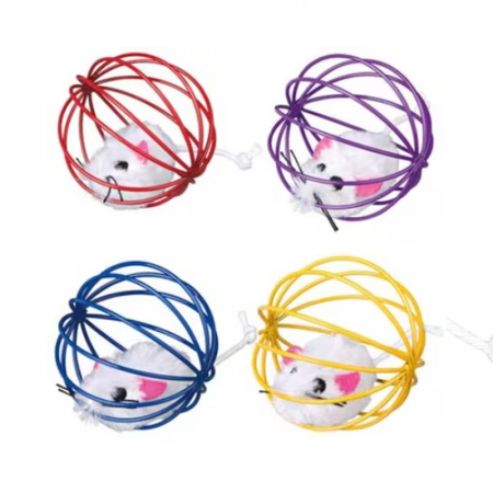 Jucarie pentru pisici, soricel in glob 6 cm [1]