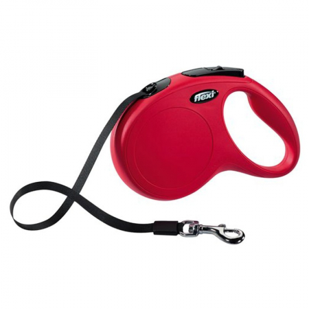 Caini - Lesa retractabila pentru caini Flexi Classic M, 5m rosu
