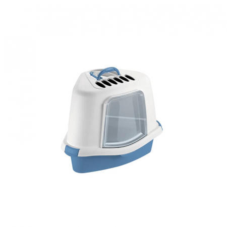 Accesorii pisici - Litiera acoperita Stefanplast Sprint Corner Plus Nordic Sky 40 x 56 x 40 cm
