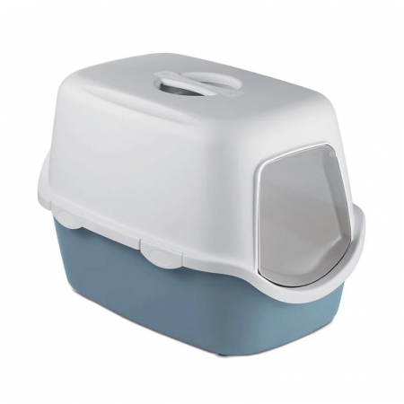 Litiere pisici - Litiera acoperita Stefanplast Cathy Blue 56 x 40 x 40 cm