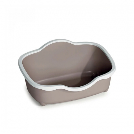 Litiere pisici - Litiera fara acoperis Stefanplast Chic Alb/Crem 56 x 38,5 x 26 cm