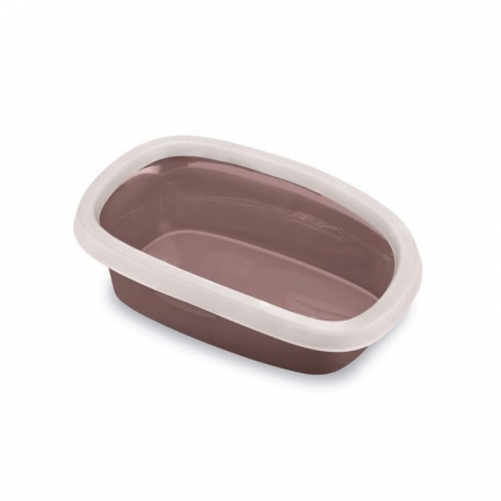 Litiere pisici - Litiera fara acoperis Stefanplast 20 White/Rosy Brown 39 x 58 x 17 cm