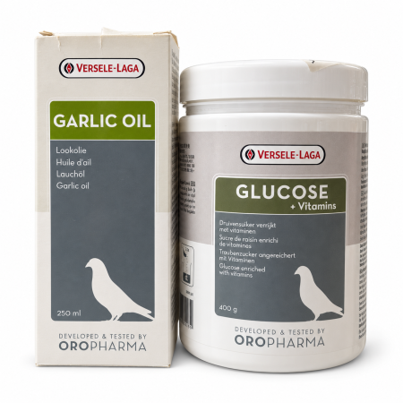 Minerale - Pachet pentru porumbei Garlic Oil 250 ml + Glucose 400 gr