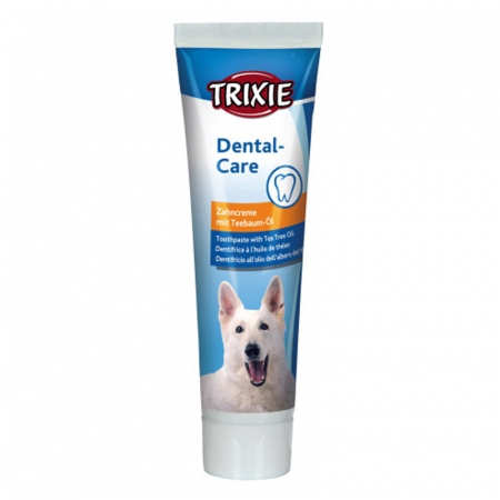 Solutii dentare - Pasta de dinti pentru caini cu ulei de arbore de ceai Trixie 100 gr
