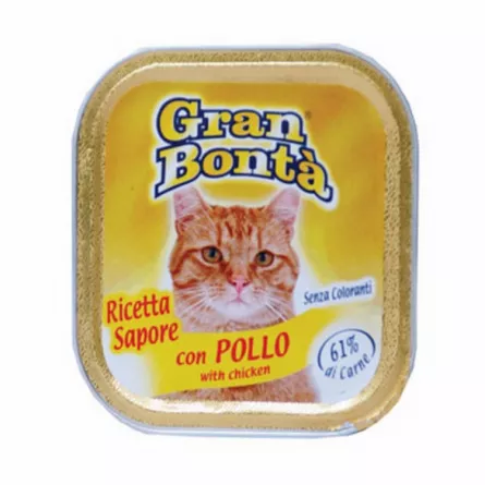 Pisica Adult - Pateu pentru pisici Gran Bonta cu pui 100 gr
