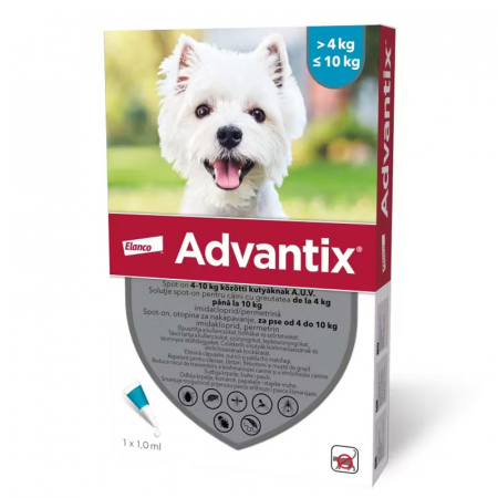 Antiparazitare - Pipeta antiparazitara Advantix pentru caini >4 kg - ≤10 kg ( 1 pipeta )