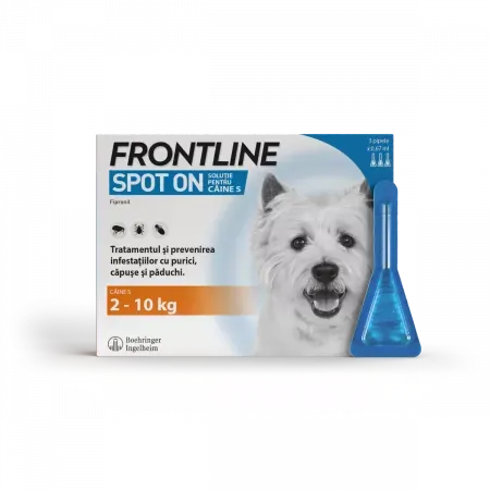 Antiparazitare - Pipeta antiparazitara pentru caini Frontline Spot On S 2-10 kg ( 3 pipete )
