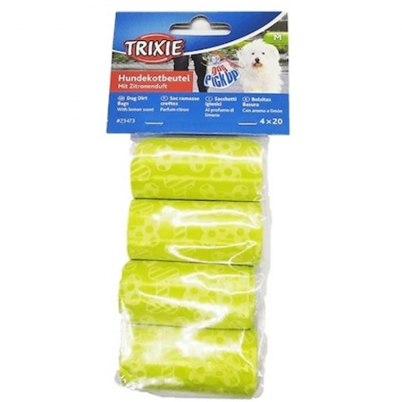 Cosmetica & produse de igiena - Pungi igienice Trixie cu aroma de lamaie 4 role x 20 buc