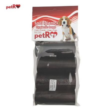 Noutati - Pungi igienice negre Petro 4 role / 15 buc