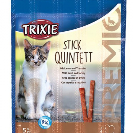 Recompense pentru pisici Premio Quadro-Sticks cu miel & curcan 5 buc x 5 gr