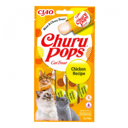 Recompense pentru pisici Churu Pops cu pui 4 buc x 15 gr [0]