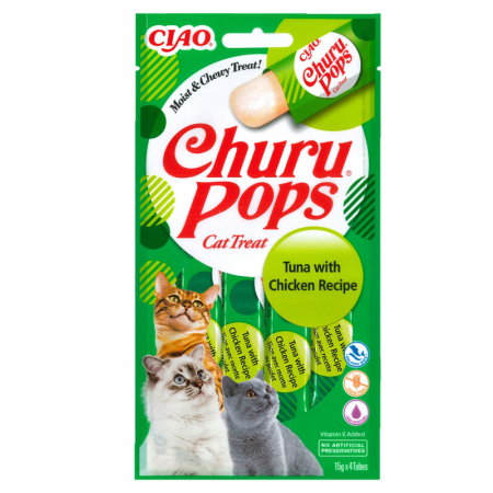 Recompense pentru pisici Churu Pops cu pui & ton 4 buc x 15 gr [0]