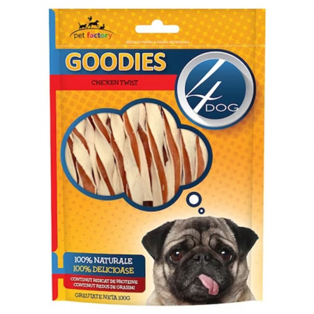 Recompense caini - Recompense pentru caini Goodies Chicken Twists 100 gr