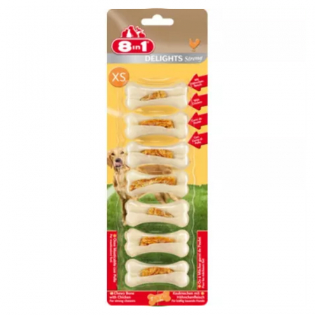 Caini - Recompense pentru caini 8 in 1 Delights Strong XS 7 buc