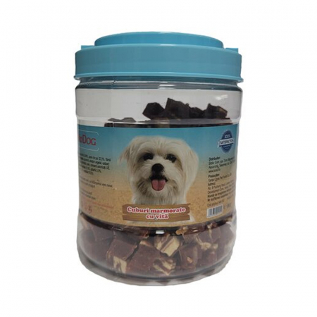 Recompense caini - Recompense pentru caini Biodog Snack cuburi marmorate cu vita 500 gr