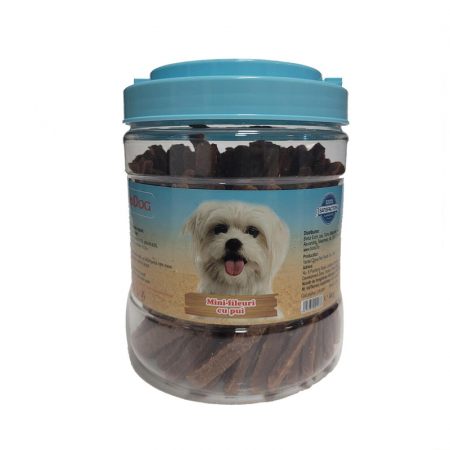 Recompense caini - Recompense pentru caini Biodog Snack Mini fileuri cu pui 500 gr