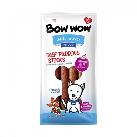 Recompense caini - Recompense pentru caini Bow Wow Snack cu vita, colagen & merisoare 6 buc / folie
