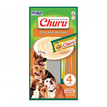 Recompense caini - Recompense pentru caini Churu cu pui 4 buc x 14 gr