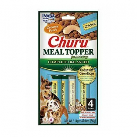 Caini - Recompense pentru caini Churu Meal Topper cu pui & branza 4 buc x 14 gr