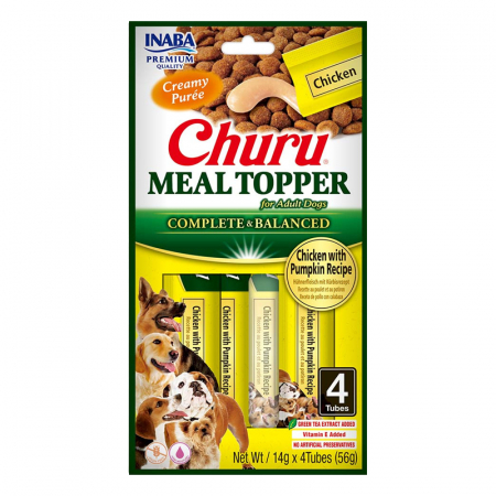 Caini - Recompense pentru caini Churu Meal Topper cu pui & dovleac 4 buc x 14 gr